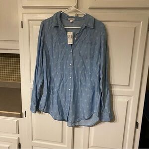NWT Westport Button-Down Long-Sleeves blue top size medium